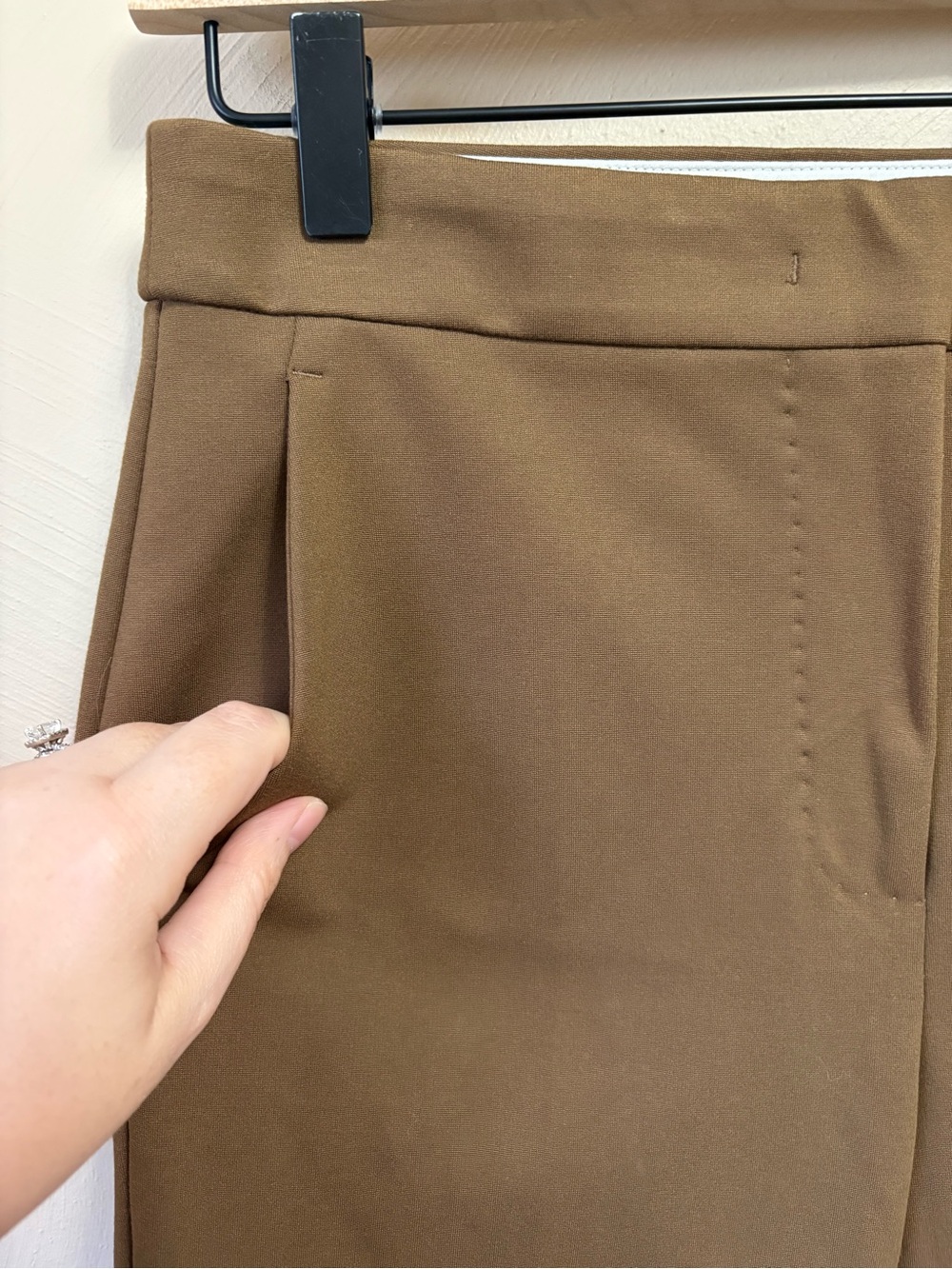 Max Mara Pegno Pocket Straight Leg Trousers Brown Size 6 - Picture 9 of 14